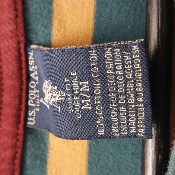 U.S Polo Assn. Slim fit Stripes Sweater sz Medium 100% cotton - Picture 2 of 7
